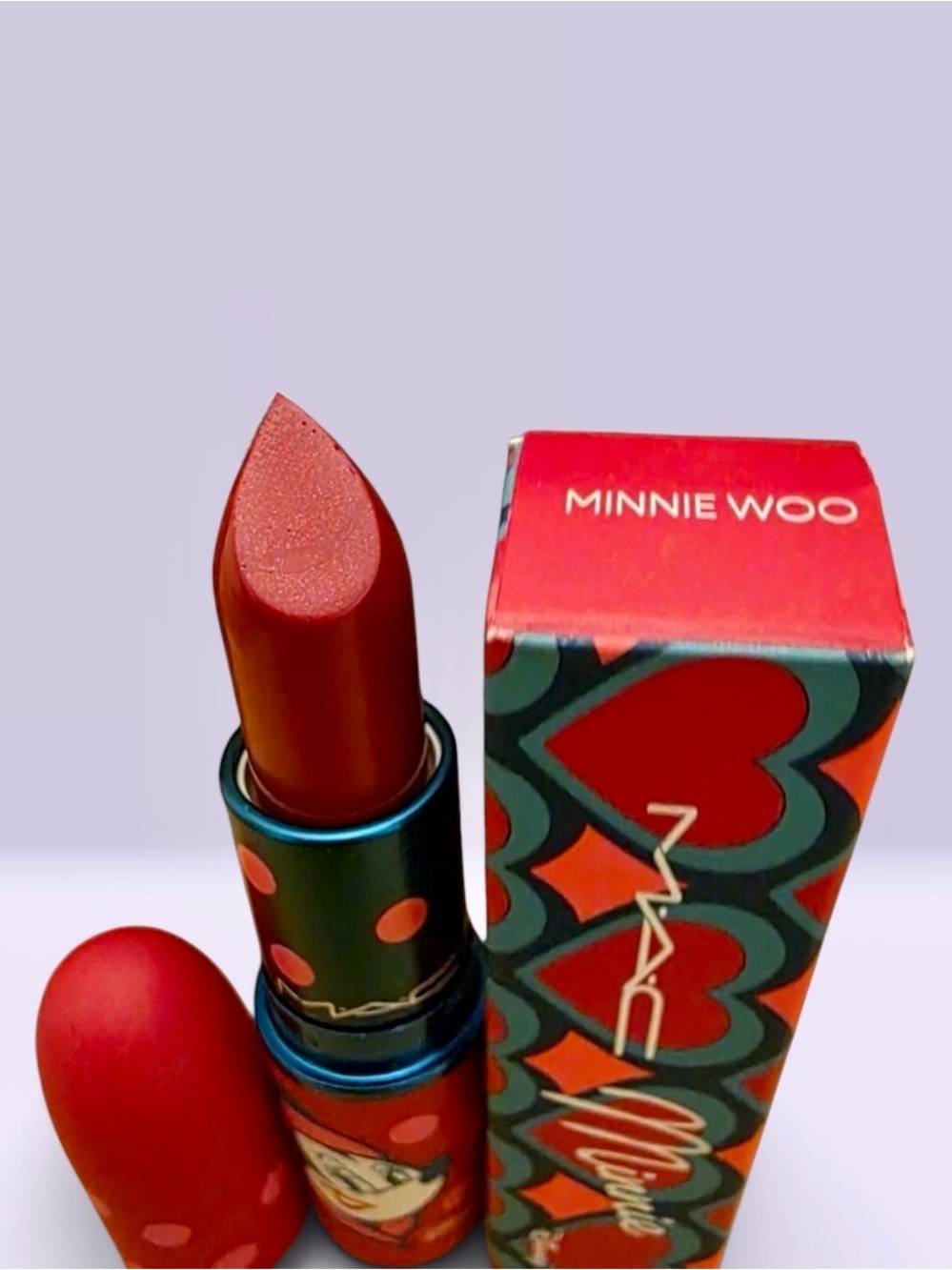 MAC x Disney Minnie & Daisy Lustreglass Sheer-Shine Lipstick in Minnie Woo NIB - Picture 3 of 12